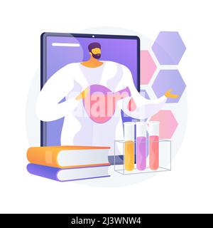 Tutorat scientifique en ligne résumé concept illustration vectorielle. Apprentissage personnalisé, plate-forme éducative en ligne, homeschooling en covid-2019 quaranti Illustration de Vecteur