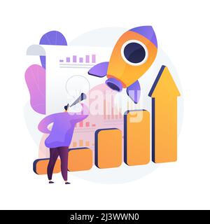 Illustration du vecteur de concept abstrait du marketing axé sur les données. Stratégie axée sur les données, analyse du comportement des consommateurs, tendance du marketing numérique, campagne, utilisateur Illustration de Vecteur