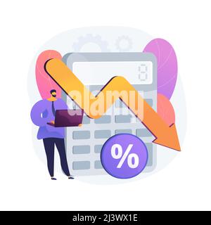 Illustration du vecteur de concept abstrait de calcul de perte. Formule de la perte de profit, service comptable, calcul des pertes matérielles, paiement des impôts, calcul e Illustration de Vecteur