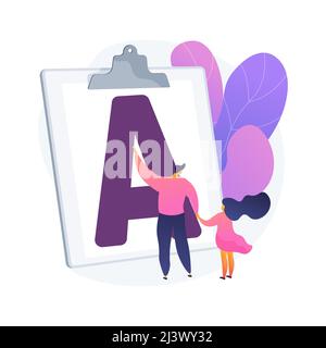 Dessin vectoriel de concept abstrait de dads modernes. Le père reste à la maison, la maison super bon papa, s'impliquer dans la vie des enfants, avec les enfants, active fa Illustration de Vecteur