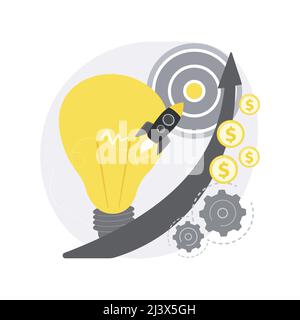 Illustration du vecteur de concept abstrait de démarrage. Lancement de start-up, entrepreneuriat, nouvelle idée d'entreprise, travail indépendant, entreprise d'affaires, mentorat, marke Illustration de Vecteur