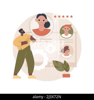 Illustration vectorielle abstraite de concept pour les employés recherchés. Poste vacant, recherche d'employés, postes vacants, rejoindre notre équipe, nous embauchons, personnel W Illustration de Vecteur