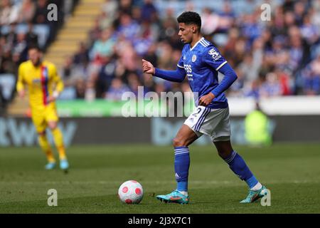 LEICESTER, ROYAUME-UNI. AVR 10th: James Justin de Leicester City pendant le match Premier League entre Leicester City et Crystal Palace au King Power Stadium, Leicester, le dimanche 10th avril 2022. (Crédit : James HolyOak | MI News) crédit : MI News & Sport /Alay Live News Banque D'Images