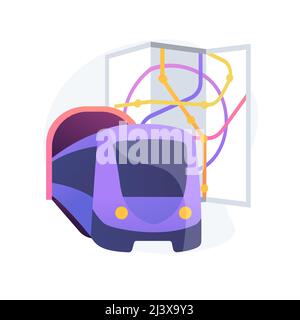 Illustration vectorielle abstraite de concept de transport souterrain. Fret souterrain, transports publics urbains, station de métro, les passagers attendent Illustration de Vecteur