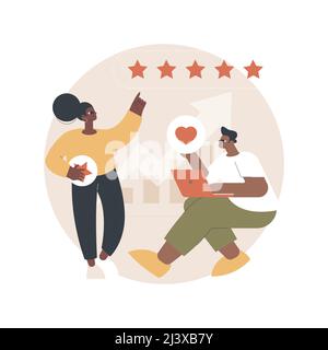 Illustration du vecteur de concept abstrait d'évaluation. Échelle de notation, évaluation de la qualité, produit haut de gamme, contenu haut de gamme, analyse des scores, assesment pr Illustration de Vecteur