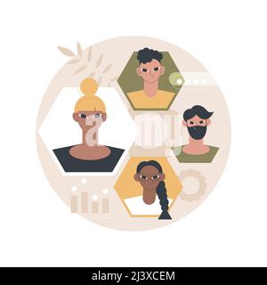 Illustration du vecteur de concept abstrait des ressources humaines. Travail d'équipe des RH, agence des ressources humaines, service de chasseur de tête, acquisition de talents, websit de liste d'emplois Illustration de Vecteur