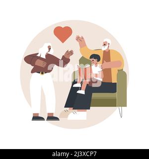 Illustration du vecteur de concept abstrait de tutelle. Garde d'enfants, autorité du tuteur légal, belle-mère, parent de famille d'accueil, avocat de famille, Illustration de Vecteur