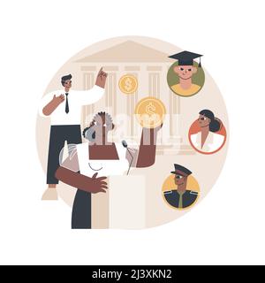 Illustration vectorielle abstraite du concept des dépenses publiques. Dépenses Budget du pays, liste des dépenses du gouvernement, consommation du secteur public, dôme brut Illustration de Vecteur