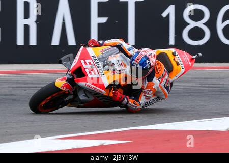 Austin, Texas, États-Unis. 10th avril 2022. Mark Marquez (93) en action lors de la course Red Bull Grand Prix of the Americas au circuit of the Americas à Austin, Texas. (Credit image: © Dan Wozniak/ZUMA Press Wire) Credit: ZUMA Press, Inc./Alamy Live News Banque D'Images