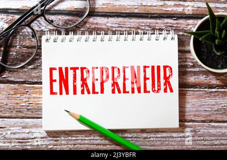 Concept d'entreprise : nuage de mots d'entrepreneur Banque D'Images