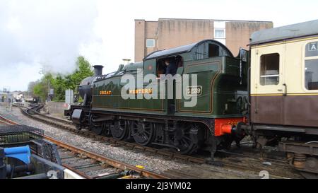 Locomotive à vapeur 5239 Goliath faisant partie du Dartmouth Steam Railway, à Paignton, Devon, Angleterre, Royaume-Uni. Banque D'Images
