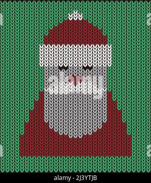 Joyeux Noël Père Noël sur le motif de tricot Illustration de Vecteur