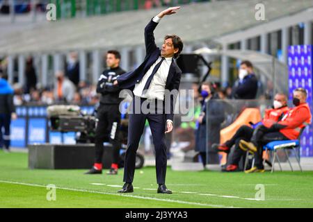 Milan, Italie. 09th, avril 2022. Directeur Simone Inzaghi d'Inter vu dans la série Un match entre l'Inter Milan et Hellas Vérone à Giuseppe Meazza à Milan. (Crédit photo: Gonzales photo - Tommaso Fimiano). Banque D'Images