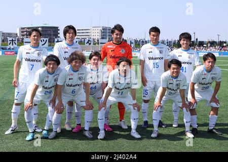 Okudo Sports Center Athletics Stadium, Tokyo, Japon. 10th avril 2022. Groupe d'équipes SC/Nankatsu SC, 10 AVRIL 2022 - football : division Kanto Soccer League 2022 1st entre Nankatsu SC - Joyeuse Honda Tsukuba FC au stade Okudo Sports Center Athletics, Tokyo, Japon. Credit: YUTAKA/AFLO SPORT/Alay Live News Banque D'Images