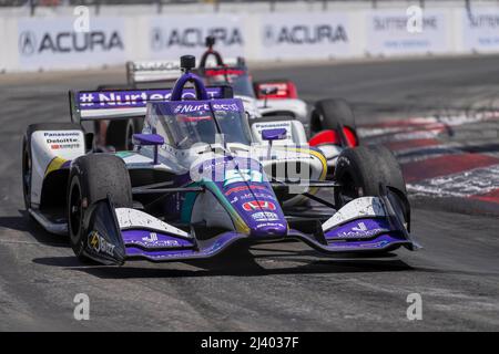Long Beach, Californie, États-Unis. 10th avril 2022. TAKUMA SATO (51), de Tokyo, au Japon, fait des courses dans les virages lors du Grand Prix d'Acura de long Beach dans les rues de long Beach, en Californie, à long Beach. (Image de crédit : © Walter G. Arce Sr./ZUMA Press Wire) Banque D'Images