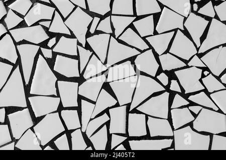 Mosaïque de carreaux de céramique blanc cassé. Résumé. Arrière-plan. Texture. Banque D'Images