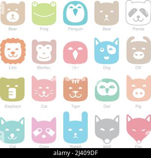 Visage animal mignon télévision icon set, vector illustration Illustration de Vecteur