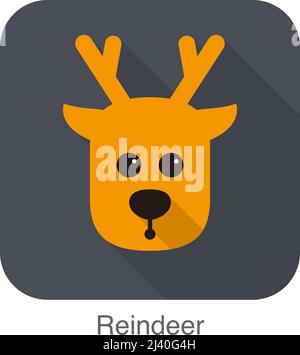 Motif icône plate à motif renne, vecteur Illustration de Vecteur