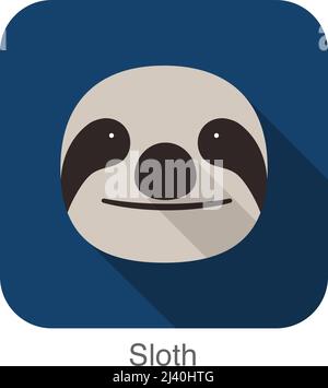 Sloth portrait dessiné, télévision icône concevoir Illustration de Vecteur
