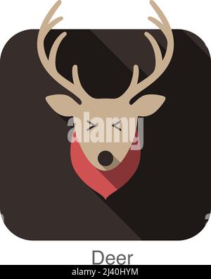 Icône au visage animal Deer Illustration de Vecteur