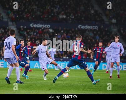 Castellon, Espagne. 10th avril 2022. 10 avril 2022 ; Stade Ciudad de Valence ; Valence ; Espagne ; Primera Division ; LaLiga Santander 2021 - 2022 ; Levante vs FC Barcelone. Busquets 900/Cordone Press Credit: CORDONE PRESS/Alay Live News Banque D'Images