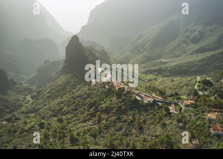 Village de Masca, attraction touristique la plus visitée de Tenerife, Espagne Banque D'Images
