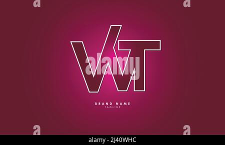 Lettres de l'alphabet initiales Monogram logo WT, TW, W et T. Illustration de Vecteur