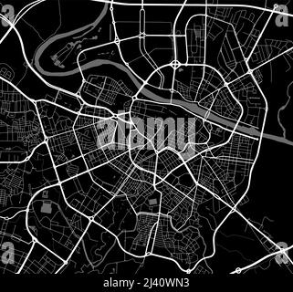 Plan de la ville urbaine de Saragosse. Illustration vectorielle, affiche artistique en échelle de gris de la carte de Saragosse. Carte des rues avec vue sur les routes et la région métropolitaine. Illustration de Vecteur