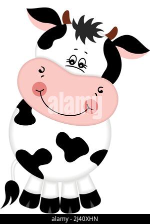 Jolie vache blanche isolée Banque D'Images