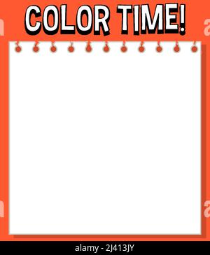 Modèle de feuilles de calcul avec temps de couleur ! illustration de texte Illustration de Vecteur