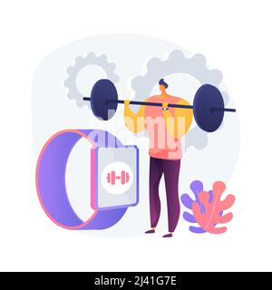 Illustration vectorielle de concept abstrait SMART Training. Programmes et outils en ligne SMART Training, nouvelle technologie de gym, application d'entraînement physique, impro Illustration de Vecteur