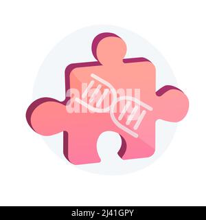 Génie génétique, laboratoire de génétique. Recherche scientifique moderne, laboratoire de biochimie, élément de conception d'idées de microbiologie. Puzzle avec hélice d'ADN. V Illustration de Vecteur