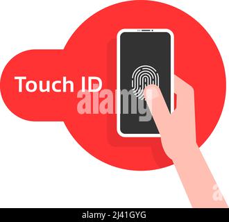 téléphone portable comme touch id Illustration de Vecteur