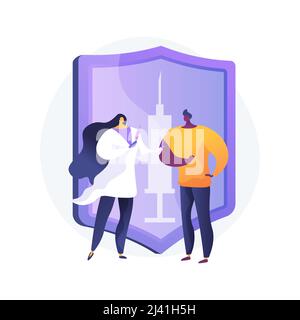 Vaccination des adultes concept abstrait illustration du vecteur. Vaccination contre la grippe chez les adultes, programme d'immunisation des adultes, maladies évitables par la vaccination lis Illustration de Vecteur