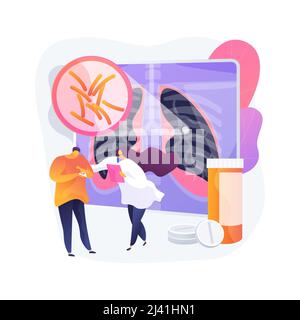 Illustration du vecteur du concept abstrait de la tuberculose. Journée mondiale de la tuberculose, infection à mycobacterium, diagnostic et traitement, maladies pulmonaires infectieuses Illustration de Vecteur