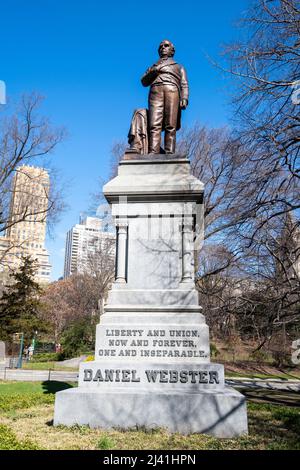 Monument à Daniel Webster dans Central Park, Manhattan New York City, États-Unis Banque D'Images