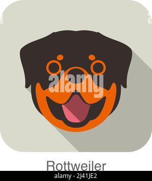 Rottweiler dog face télévision cartoon design icône Illustration de Vecteur