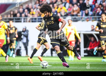 10 avril 2022, Lens, France, France : DANTE de Nice lors du match de la Ligue 1 entre RC Lens et OGC Nice au stade Bolaert-Delelis le 10 avril 2022 à Lens, France. (Image de crédit : © Matthieu Mirville/ZUMA Press Wire) Banque D'Images