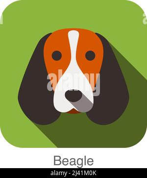 Chien animal ui face plate, Beagle Illustration de Vecteur