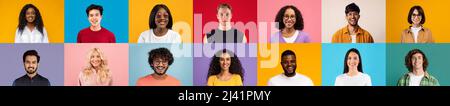 Mosaïque de portraits de jeunes multiraciaux Banque D'Images