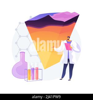 Illustration du vecteur de concept abstrait de géochimie. Géochimie organique, sciences appliquées de la terre, recherche pétrolière, minéralogie, étude des oligo-éléments, a Illustration de Vecteur