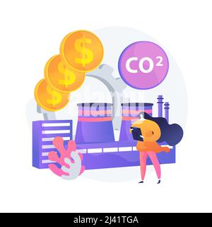 Économie propre. Hôtel écologique. Consommation de CO2 en usine. Réduire la pollution, préserver l'environnement, assurer une fabrication sûre. Utilisation de dioxyde de carbone. iso vectoriel Illustration de Vecteur