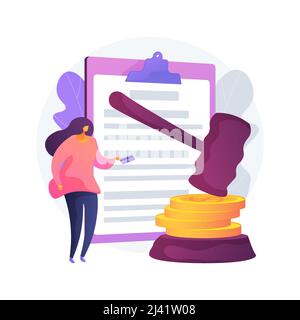 Illustration du vecteur de concept abstrait payer les pénalités. Intérêts sur retard de paiement, payer des pénalités en ligne, ne pas produire d'impôts, amende, responsabilité partagée individuelle Illustration de Vecteur