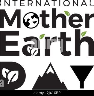 Un design pour célébrer la Journée internationale de la Terre-mère, le 22 avril Illustration de Vecteur