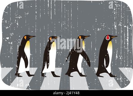 King Penguin walking, Penguin, série de semences vector illustration Illustration de Vecteur