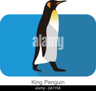 King Penguin walking, Penguin, série de semences vector illustration Illustration de Vecteur