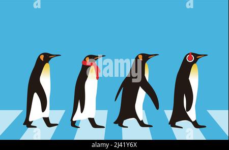 King Penguin walking, Penguin, série de semences vector illustration Illustration de Vecteur