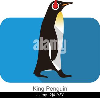 King Penguin walking, Penguin, série de semences vector illustration Illustration de Vecteur