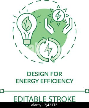 Icône de concept vert de conception d'efficacité énergétique Illustration de Vecteur