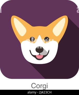 Welsh Corgi Cardigan dog face portrait télévision icône concevoir, vector illustration Illustration de Vecteur